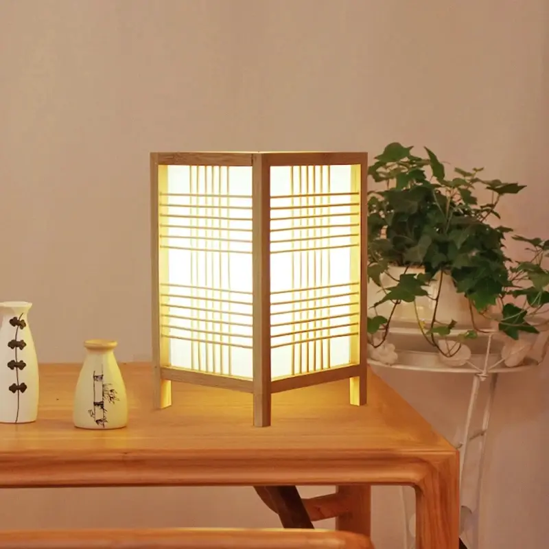 Bamboo Weaving Bamboo Handicrafts Minimalist Bedroom Study Desk Small Book Lamp bedside table desk lamp Japanese book lamp