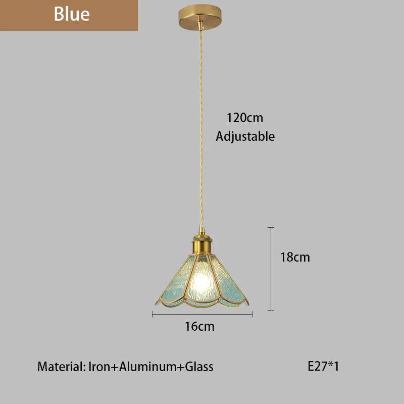 European And American Antique Tiffany French Colorful Glass Chandelier Bedroom Bedside Lighting Atmosphere Lighting Chandelier