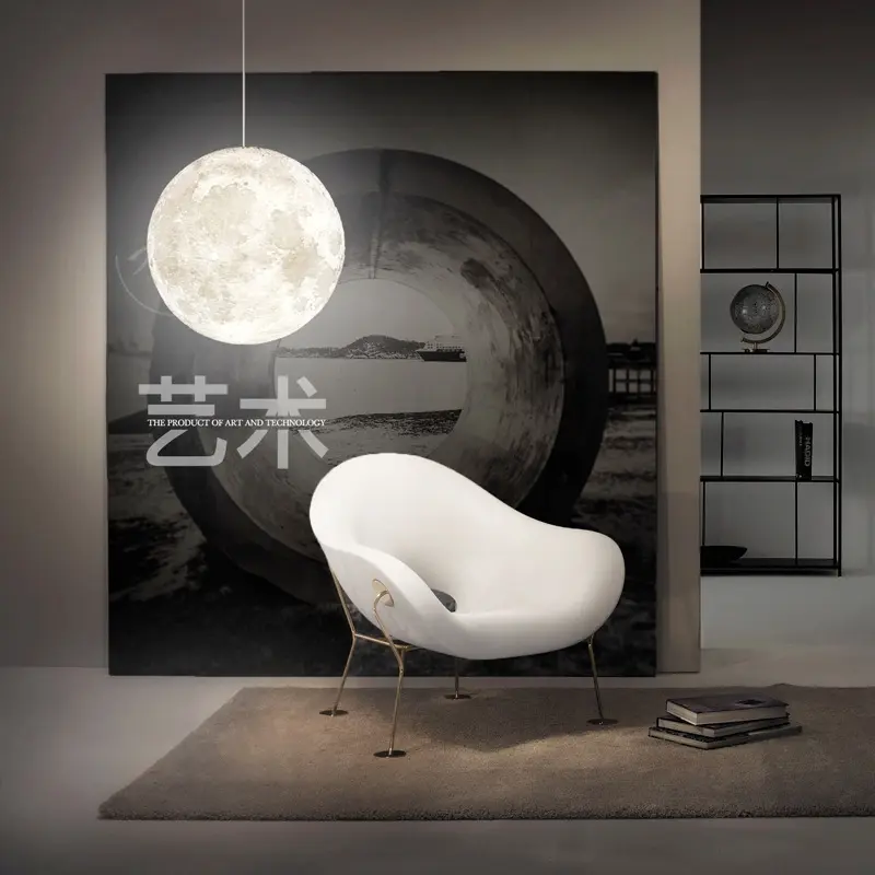 3D printed moon chandelier bedroomliving room dining room chandelier modern PLA environmentally friendly round ball moon lamp