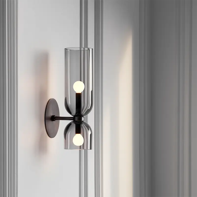 Nordic minimalist creative glass wall lamp hallway foyer bedroom living room bedside lamp study art light luxury wall lamp