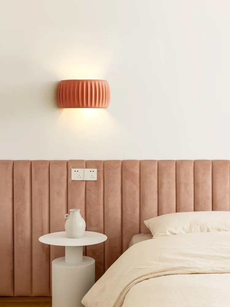 French Beige Resin Wall lamp Bedroom Bedside Lampcorridor Ambient Lamp Modern living Room Sofa Staircase Background Wall Lamp