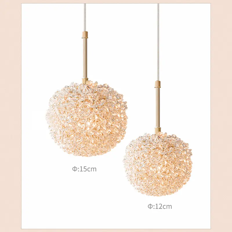 Swiss Modern Luxury K9 Crystal Octagonal Beads Handmade Beaded Dining Room Bed long Line Small Chandelier French Wall Lamp