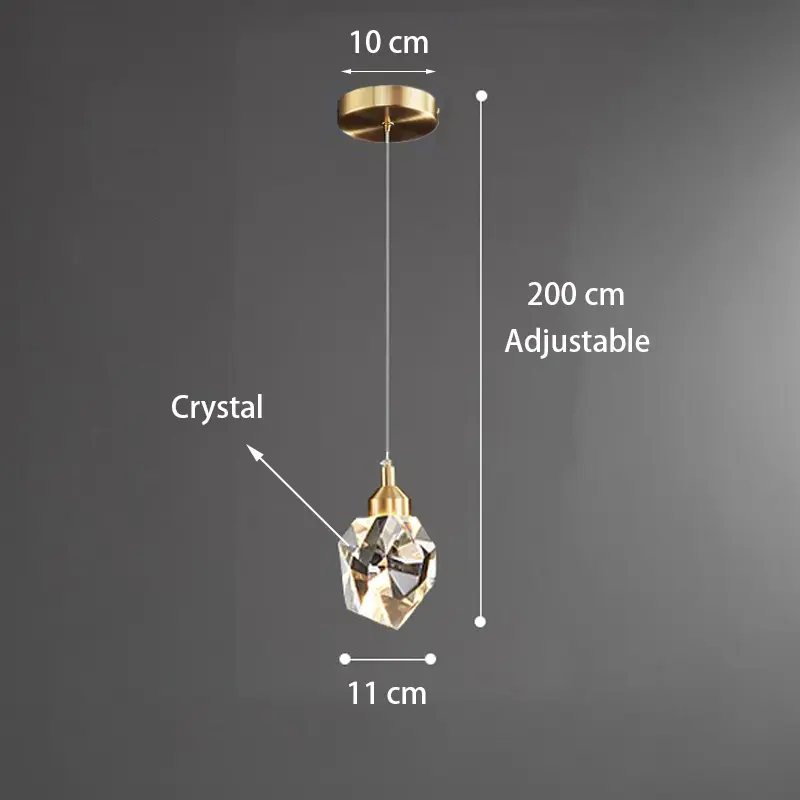 Light Luxury K9 Crystal Small Dhandelier Modern And Minimalist Restaurant Light Bar Counter Bedroom Bedside Long Line Light