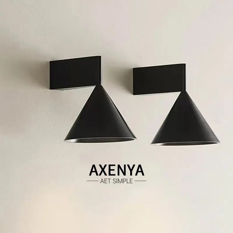 Italian Designer's Minimalist Aluminum Bedside Wall Lamp Corridor Staircase Background Wall Conical Geometric Warm Wall Lamp