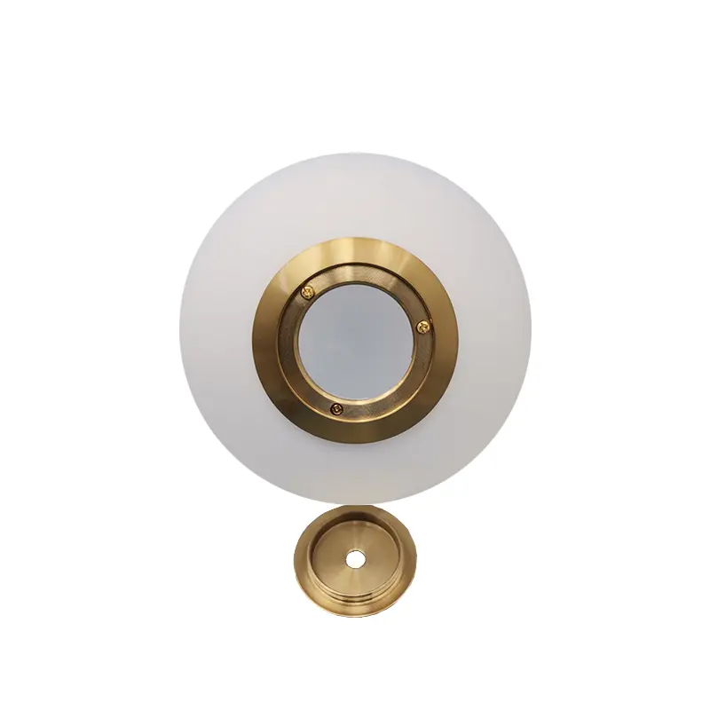 Cream White Frosted Glass Globe Lamp Shade Accessories Aluminum Metal Lid DIY Sphere Shell Accessories G9/ E14/ e27 Glass Cover
