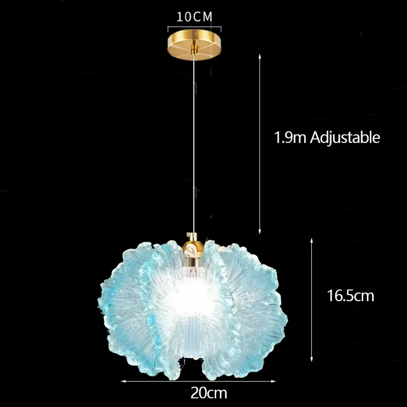 Nordic French Cream-style Long Line Chandelier Bedroom Bedside Lamp Dining Room Chandelier Acrylic Flower Warm Atmosphere Lamp