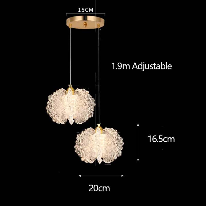 Nordic French Cream-style Long Line Chandelier Bedroom Bedside Lamp Dining Room Chandelier Acrylic Flower Warm Atmosphere Lamp