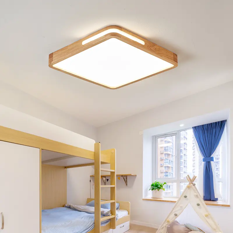 Nordic Simple Solid Wood Ceiling Lamp Modern Fashion Aisle Lamp Circular Three Color LED Lamp Ultra Thin Study Bedroom Lamp