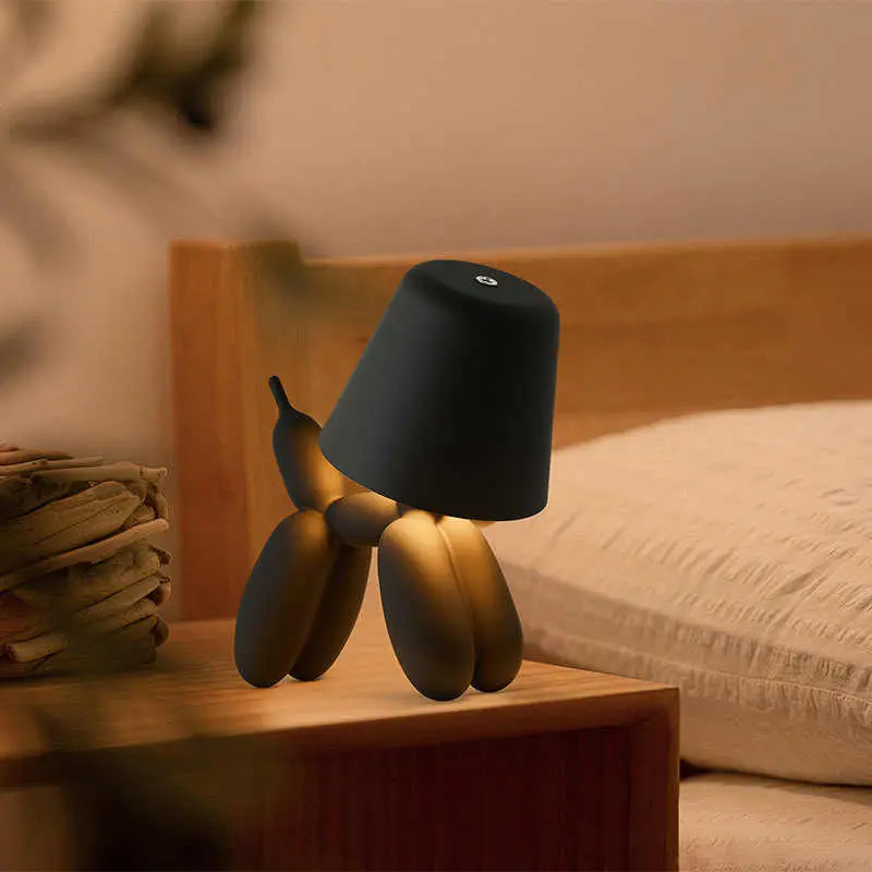 Charging Desk Lamp Little Dog Children's room Bedroom Bedside Lamp Ambient Dimming Small Book Lamp Decorative Cartoon Lamp