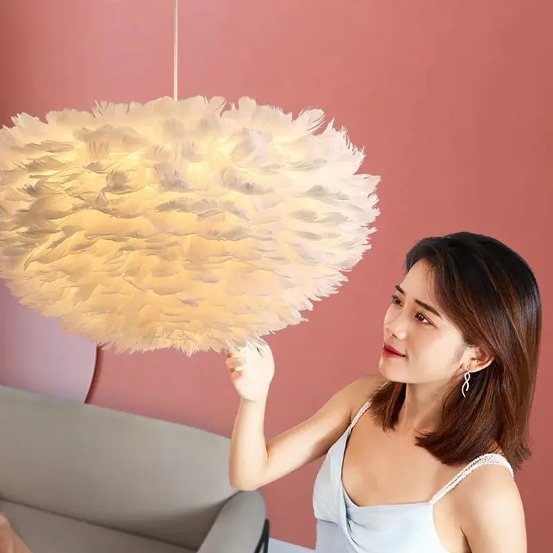 Modern Nordic Large Goose Feather Pendant Lamps for The Living room Bedroom And Dining room With a Fashionable Atmosphere