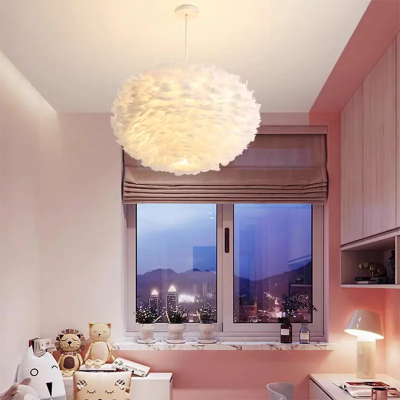 Modern Nordic Large Goose Feather Pendant Lamps for The Living room Bedroom And Dining room With a Fashionable Atmosphere