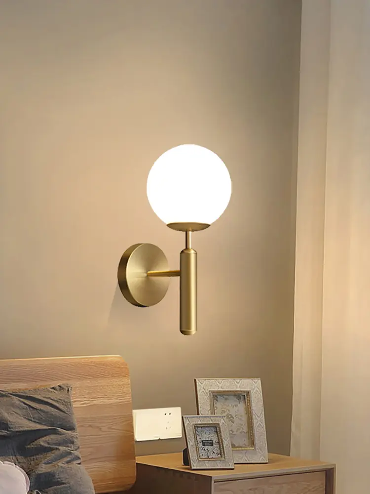 Modern Retro French Wall Lamp Bedroom Bedside Lamp Glass Acrylic Rolling Plastic Lampshade E27 Atmosphere Simple Wall Lamp