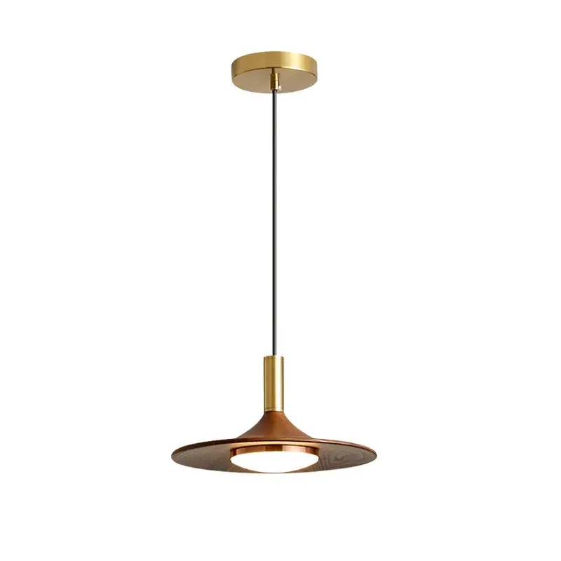 Classical Post-modern Dining Room Bedroom Study Lighting Chandelier Retro Simple Wind Walnut Color Warm Tea Room Lighting