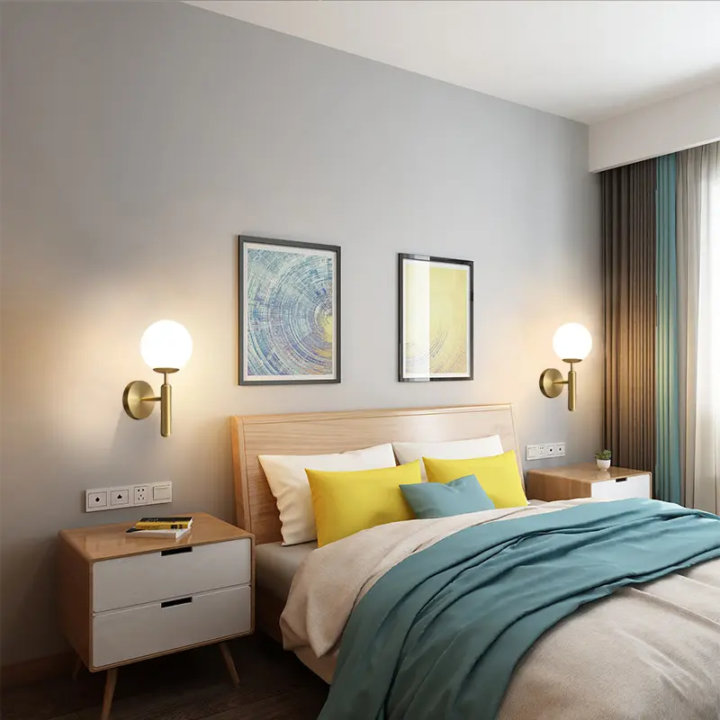 Modern Retro French Wall Lamp Bedroom Bedside Lamp Glass Acrylic Rolling Plastic Lampshade E27 Atmosphere Simple Wall Lamp