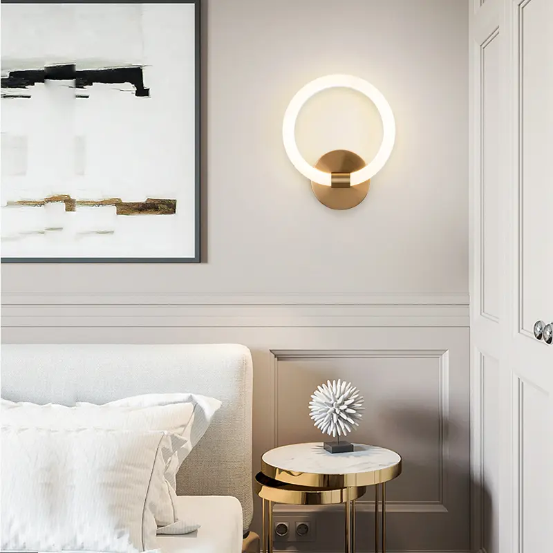 Nordic Retro Antique Bronze Bedside Wall Lamp Living Room Dining Room Wall Lamp Simple and Creative Corridor Bedroom Wall lamp