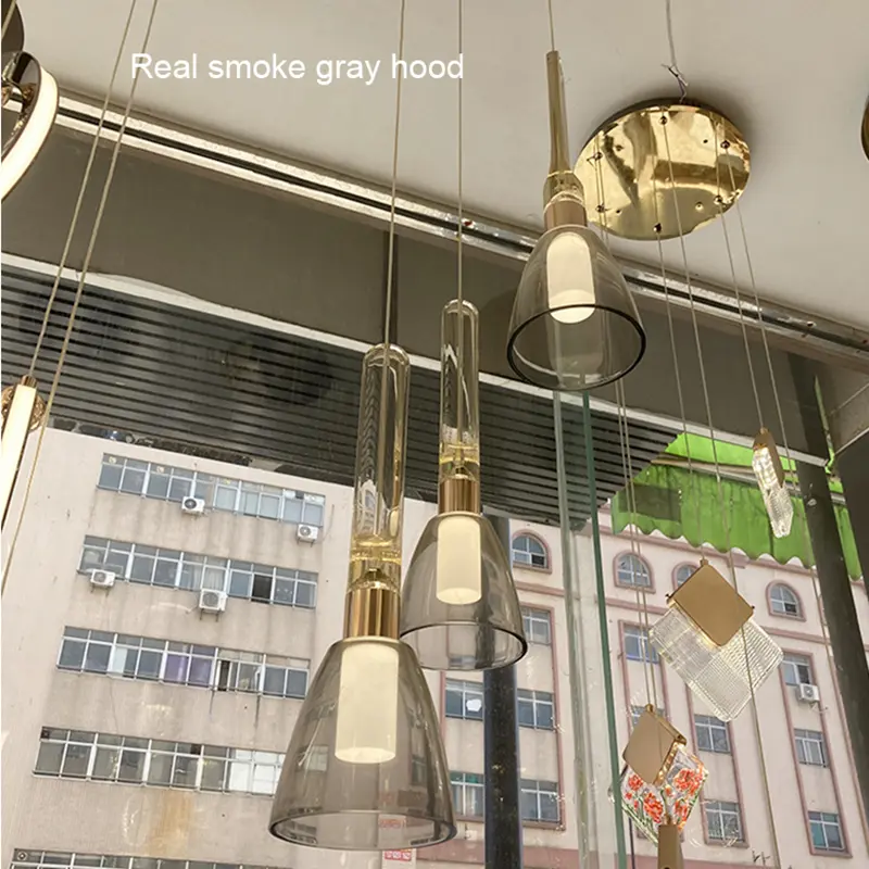 Modern Restaurant Chandelier Cream Wind Bedroom Bedside Long Line Chandelier Acrylic Fashion Nordic Simple Warm Lighting
