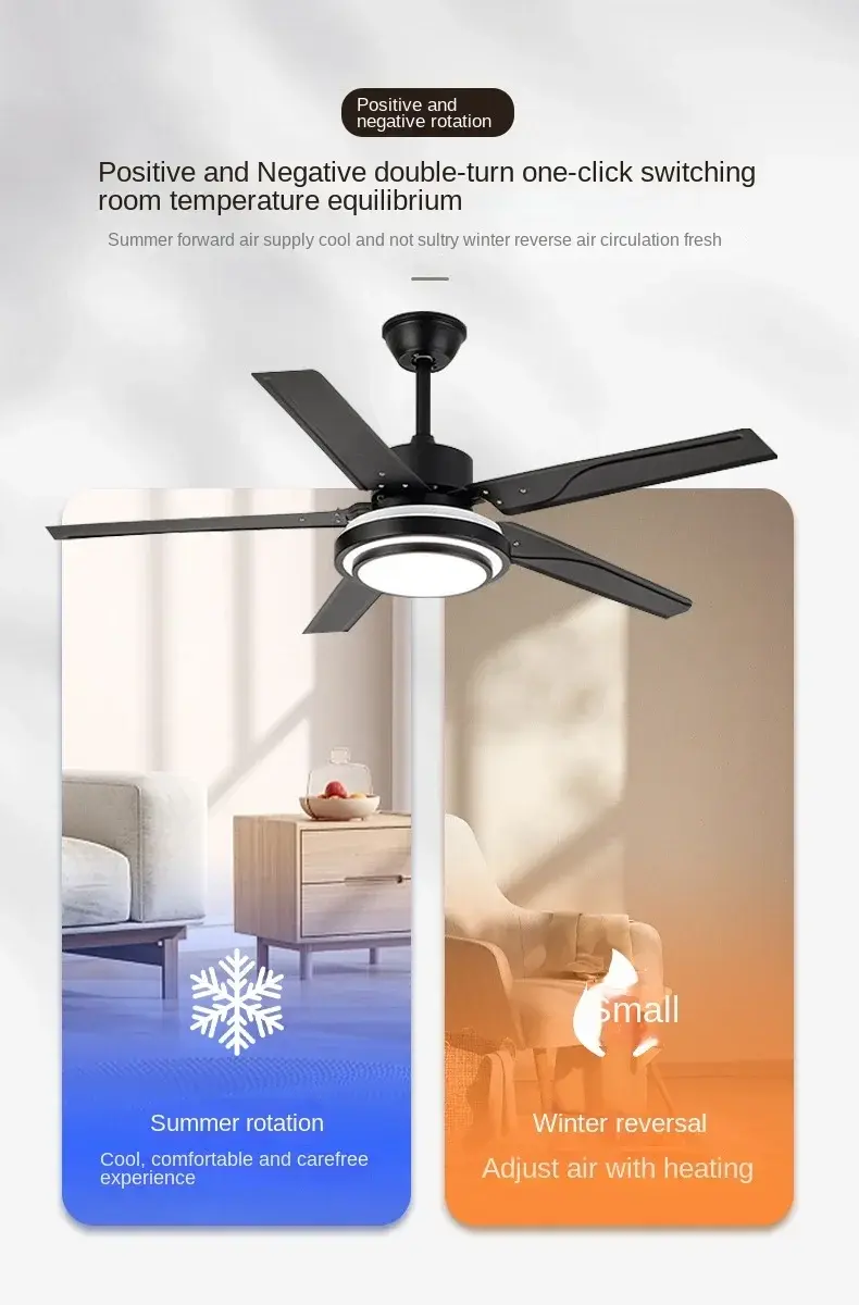 Large American Style Wind Turbine Fan, Living Room, Bedroom, Dining Room, with Remote Control Pendant Light, LED Fan Light