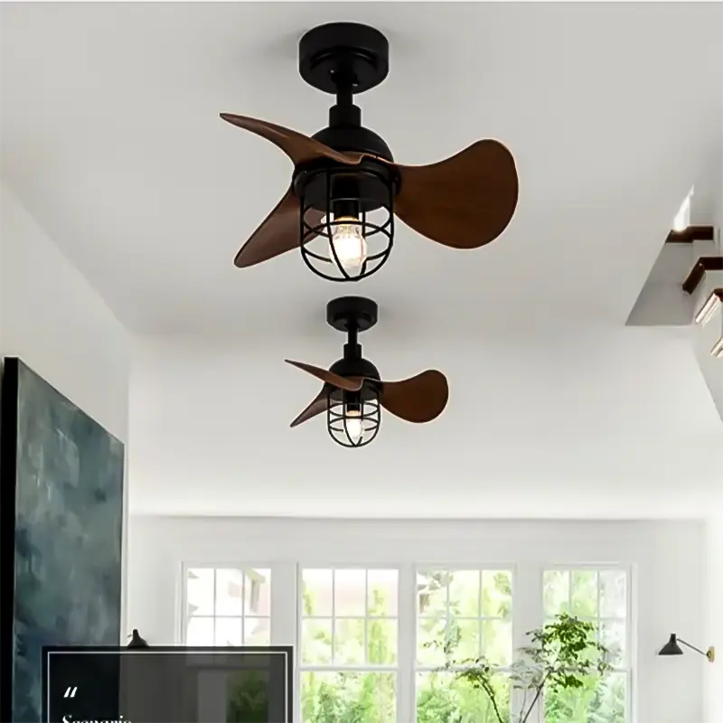 American Retro Fan Light, Ceiling Fan Light, Industrial Household Restaurant, Export Balcony Small Electric Fan Light