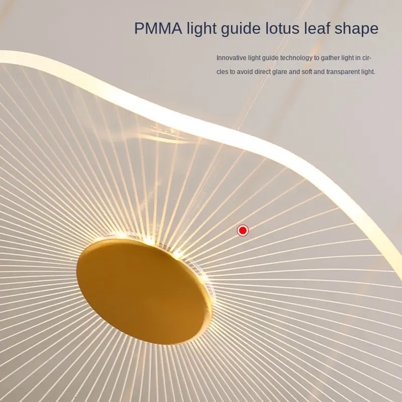 Creative Acrylic Lotus Leaf Small Pendant Lamp for Bedside Art, Modern and Simple Bedroom Single Head Pendant Lamp LED Lamp