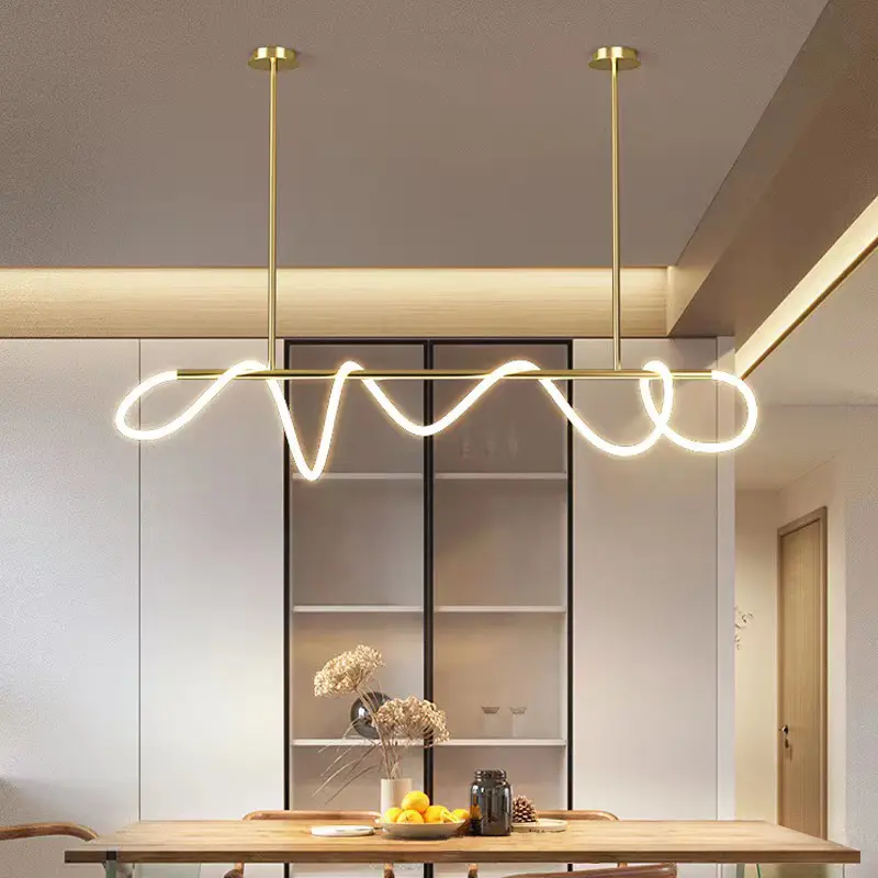 Led Chandeliers For Living Room Dining Pendant Modern Style Hanging Lamp For Ceiling Linear Lamp Long Strip Designer Light 200CM
