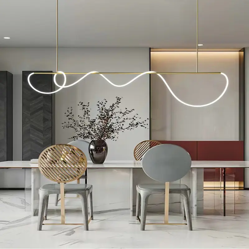 LED Long Pendant Light, Dining Room Pendant Light, Modern Style Pendant Light, Ceiling Linear Light, Living Room Light 200CM