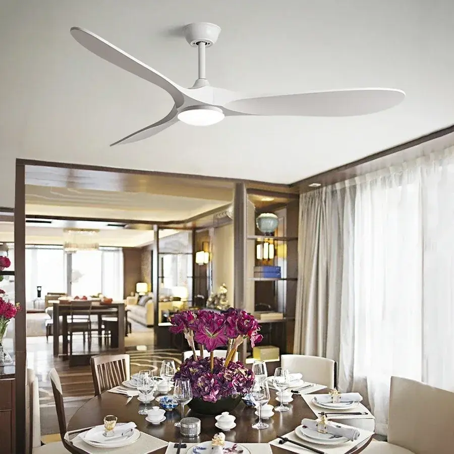 Low Floor Modern Ceiling Fan with Lights, 6-speed Adjustable DC Motor Reversible Blade Remote Control LED Fan with Lights