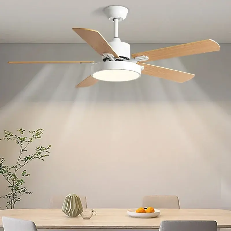52 Inch Ceiling Fan with Light, Remote Control, Living Room, Dining Room, Bedroom, High Air Volume, Reversible DC Motor Fan