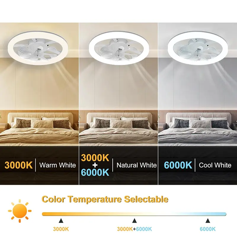 Intelligent Ceiling Fan Remote Control Bedroom Decoration Ventilation Fan Light 45cm Bedroom Decoration Silent Fan With Light