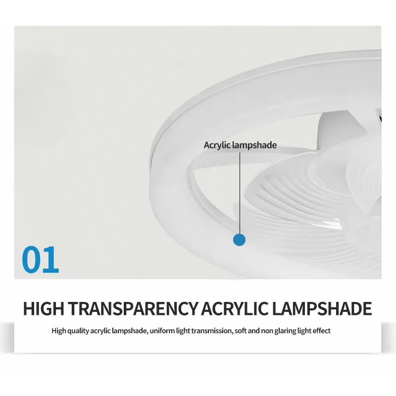 Intelligent Ceiling Fan Remote Control Bedroom Decoration Ventilation Fan Light 45cm Bedroom Decoration Silent Fan With Light