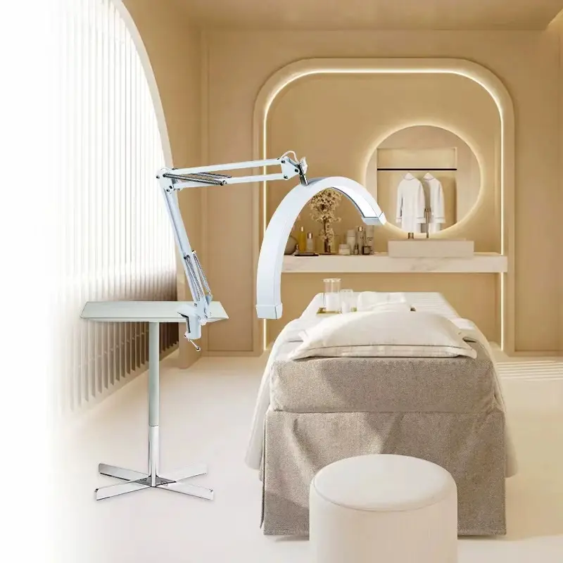 16 Inch LED Half Moon 360 Degree Rotating Fill Light Beauty, Skincare, Nail Art Shooting Brightness Adjustable Desktop Desk Lamp