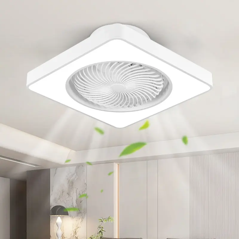 360-degree Enclosed Square Ceiling Ceiling Fan Light Adjustable Speed Dimming Fan Living Room Bedroom Dining Room Ceiling Light