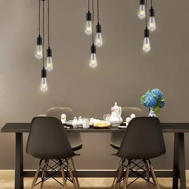 LED White 3-head Pendant Light E27 90-260v Bedroom Living Room Decoration Restaurant Bar Coffee Shop Indoor Lighting Fixtures