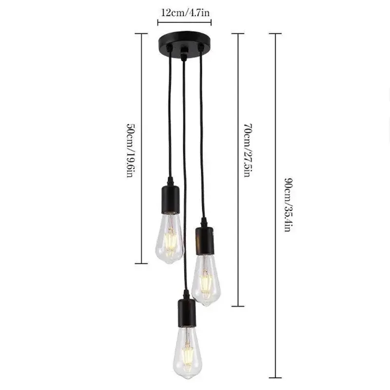 LED White 3-head Pendant Light E27 90-260v Bedroom Living Room Decoration Restaurant Bar Coffee Shop Indoor Lighting Fixtures