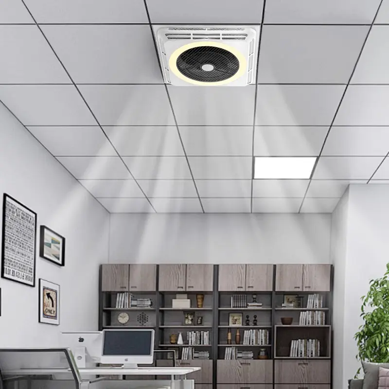 New Intelligent Bladeless Silent Circulating Air Fan Light, Dimmable, LED Light Ceiling Aluminum Buckle Gypsum Board Panel Light