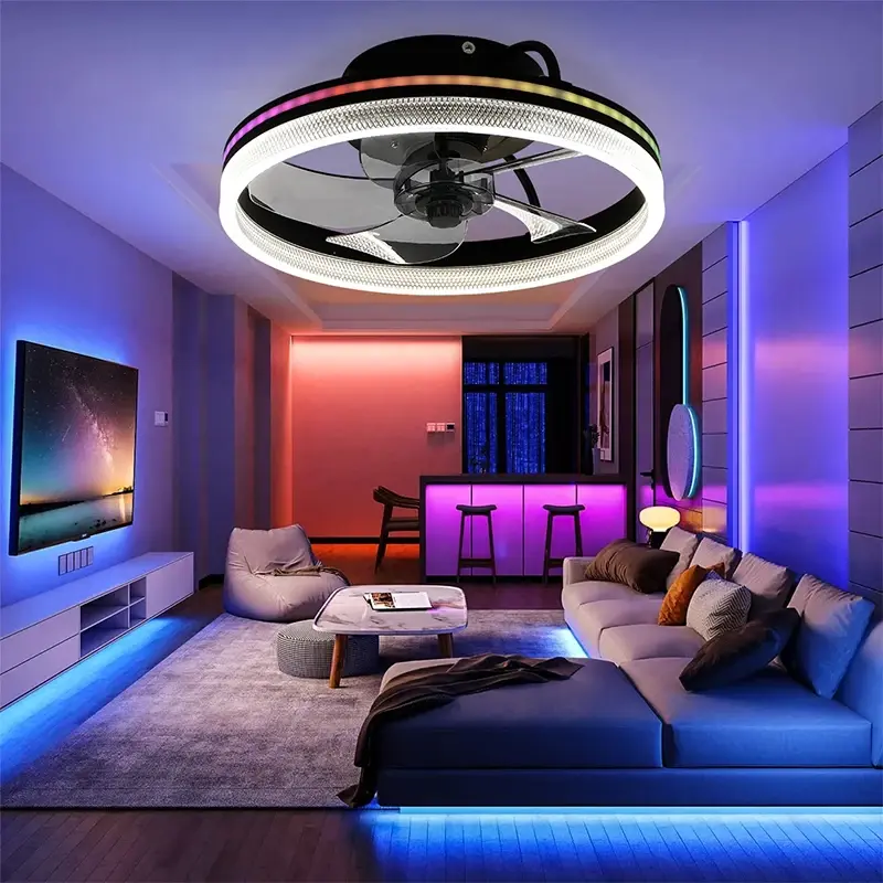 Nordic Modern Ceiling Fan with Lights, Remote Dimming Control, 6-speed Speed Regulation, Indoor Lighting, Bedroom Fan Lights