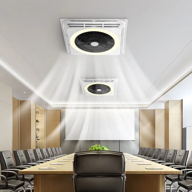 New Intelligent Bladeless Silent Circulating Air Fan Light, Dimmable, LED Light Ceiling Aluminum Buckle Gypsum Board Panel Light