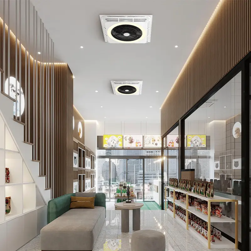 New Intelligent Bladeless Silent Circulating Air Fan Light, Dimmable, LED Light Ceiling Aluminum Buckle Gypsum Board Panel Light