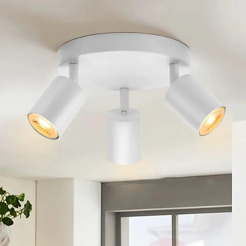 Adjustable LED Spotlight for Clothing Store, Wall Background, Track Light, Surface Mounted Ceiling Spotlight, GU10, AC220V, 7W