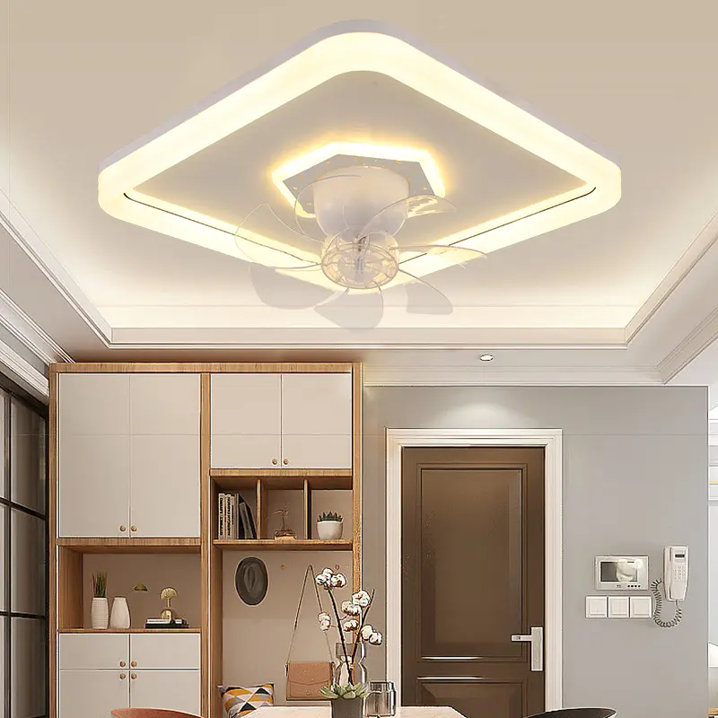 120W LED Ceiling Light Ceiling Fan Modern Simple Home Bedroom Remote Control Dimmable Fan Light