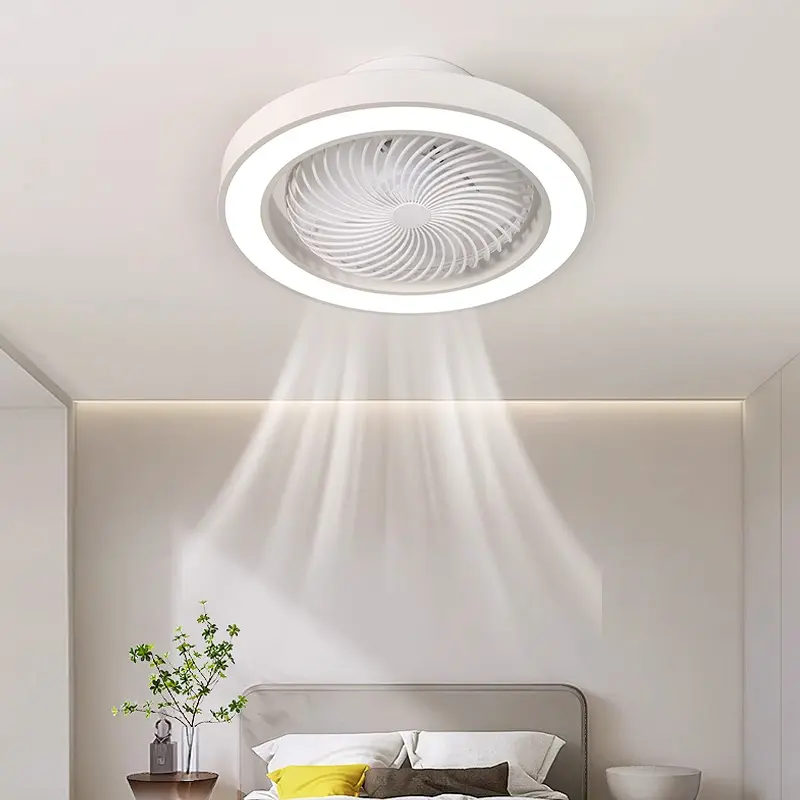 360 Degree Enclosed Circular Fan Light with Remote Control, 3-color Light, Ceiling Light for Living Room, Bedroom, Dining Room