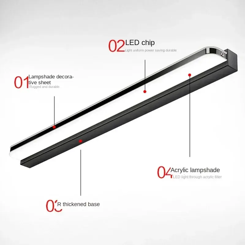 Modern Simplicity, LED Wall Lights, Modern Simplicity Bathroom Vanity, Mirror Lights, Fill Lights, Indoor Lighting Fixtures
