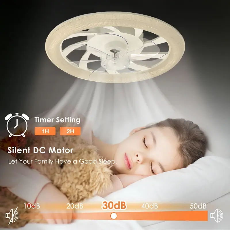 RGB Ceiling Fan Light, Remote Control Stepless Dimming, Indoor Lighting, Bedroom Pendant Light, Living Room, Ventilation Fan