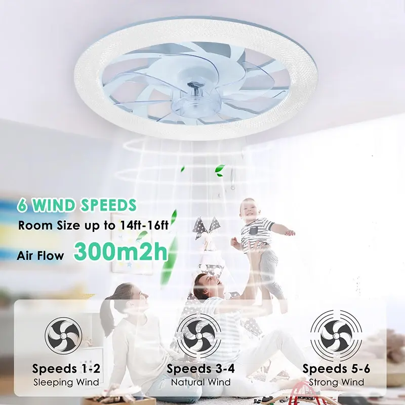 RGB Ceiling Fan Light, Remote Control Stepless Dimming, Indoor Lighting, Bedroom Pendant Light, Living Room, Ventilation Fan