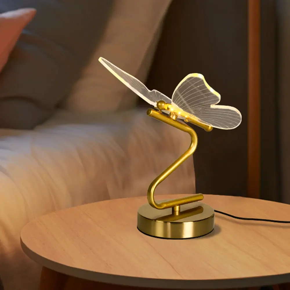 Modern Nordic LED Butterfly Table Lamp Bedroom Bedside Atmosphere Lamp Living Room Dining Room Home Decoration Indoor Lighting