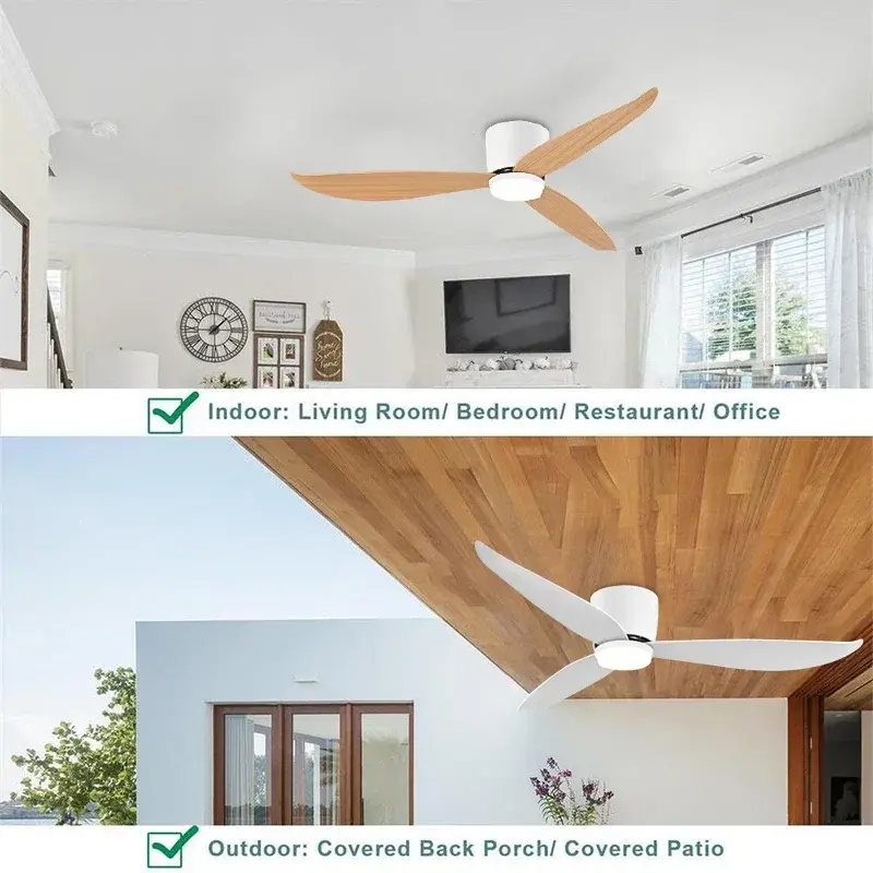 46 52 Inch LED Pendant Light, Bedroom, Dining Room, Living Room, Intelligent Remote Control Dimming Fan, Nordic Style 96-220V