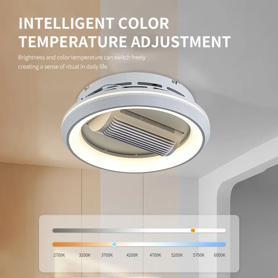No Fan Leaf Bedroom Fan Light, Household High wind Living Room Variable Frequency Energy-Saving Purification Air Ceiling Light