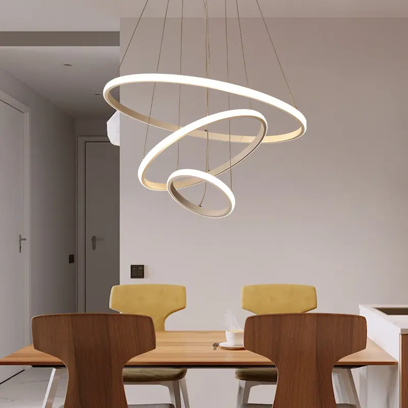 Modern Minimalist Round Led Ring Chandelier Hanging Ceiling Decorative Chandelier Living Room Dining Room Home Lighting Lamps