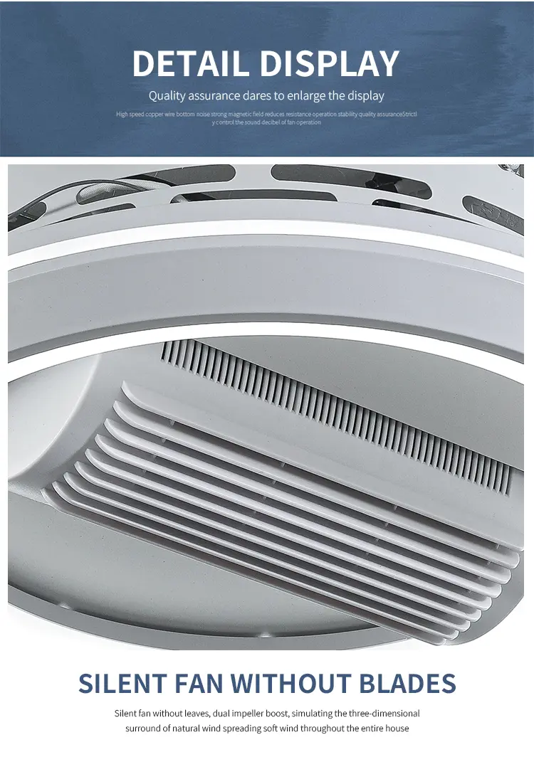No Fan Leaf Bedroom Fan Light, Household High wind Living Room Variable Frequency Energy-Saving Purification Air Ceiling Light