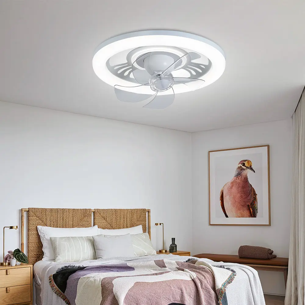 360 Degree LED Ceiling Fan Light with Remote Control, 6-speed Airflow, Bedroom, Dining Room, Home Decoration, Silent Fan Lamp