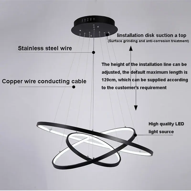 Eenvoudige Plafond Kroonluchter Moderne Woonkamer Slaapkamer Eetkamer Plafond LED Kroonluchter Home Interieur Verlichting